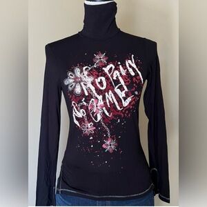 Black Print Turtleneck from Greece